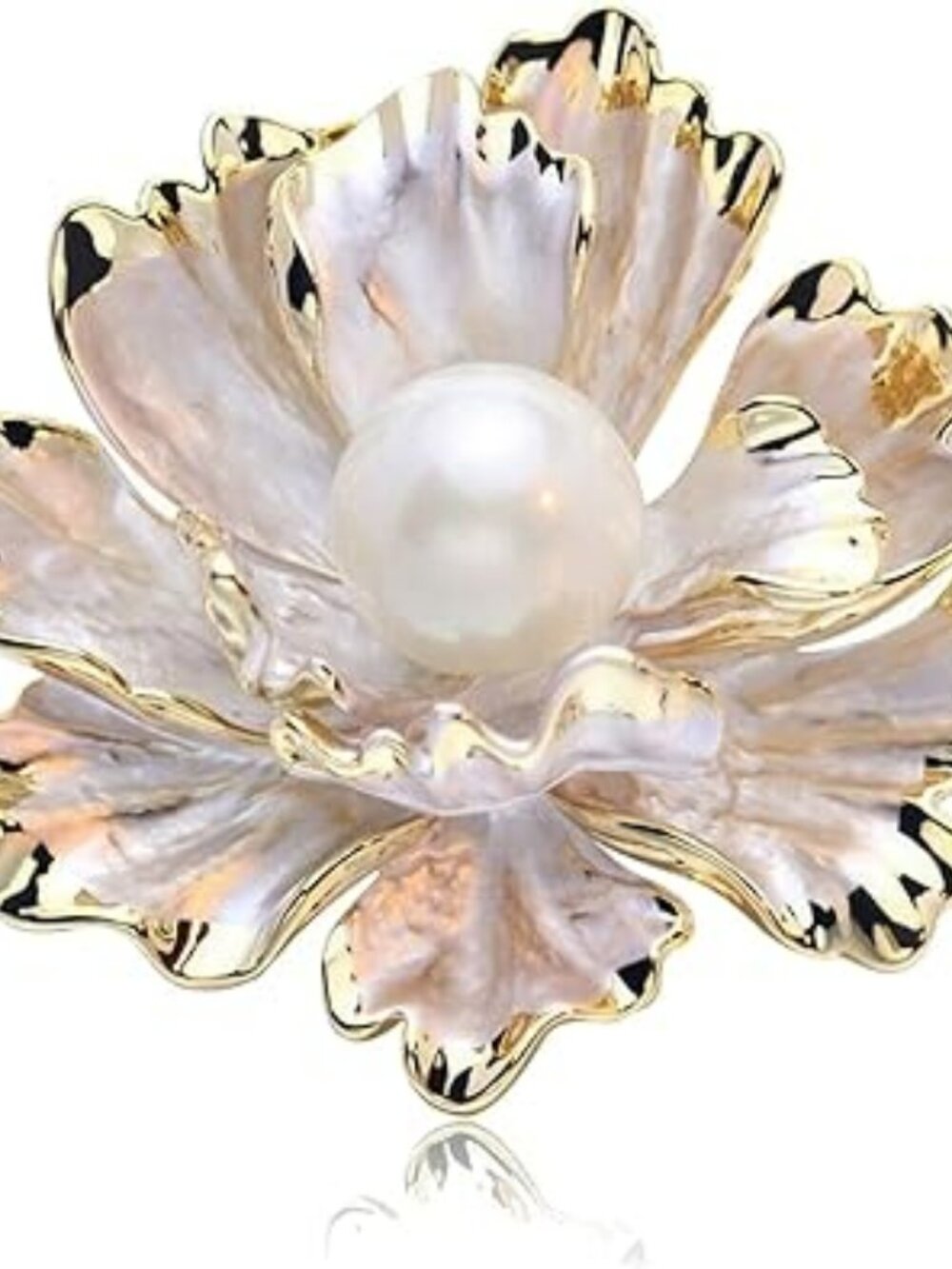 NEW Crystal Pearl Flower Brooch Pin Fashion Rhinestone Floral Classy Jewelry